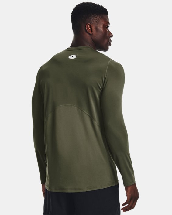 Men's HeatGear® Fitted Long Sleeve, Green, pdpMainDesktop image number 1